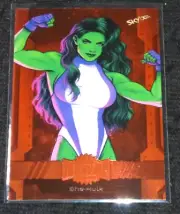 2023 UD SKYBOX MARVEL METAL UNIVERSE AVENGERS SHE-HULK #77 ORANGE #D/25