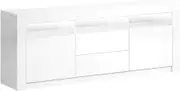 Artiss TV Unit Cabinet Entertainment Units, 160cm Length Stand Table Cabinets Storage Shelf Organiser Cupboard Home Living Room Bedroom Furniture, with 4 Drawer and 20 Colour Lights High Gloss White