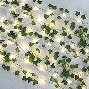 5M 50LED Leaf String Lights,Vine Lights,H HOME-MART Vine Fairy Lights Batteries Powered Green Leaf Garland Maple String Lights for Indoor/Outdoor Decor. Enhance Homes, Gardens, Weddings & More!