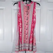 Red Camel Peach/Pink Sleeveless Dress Back Tie Sz Extra Small XS