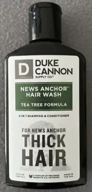 Duke Cannon News Anchor THICK HAIR 2 in 1 Shampoo & Conditioner Tea Tree 10 oz