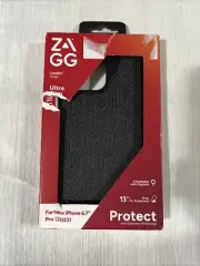 ZAGG London Snap Stylish Fabric MagSafe Case for iPhone 15 Pro Max - Black
