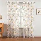 Living Room Flower Tulle Home Decoration Sheer Curtains Curtain Window Drapes