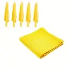 Set of 6 Cotton Waffle Tea Towels 50x70 cm - Yellow
