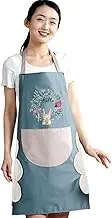 Waterproof Kitchen Apron - Easter Bunny Artist Apron with Towel for Women,Waterproof PVC Grilling Cooking Apron, Kitchen Apron for BBQ, Baking, Gardening,