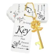 100 Sets Rose Flower Shaped Keys Wedding Favors Gift for Guest Bulk Skeleton ...