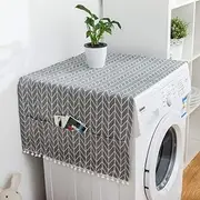 MF2FLAY Fridge Dust Proof Cover Multi-Purpose Washing Machine Top Cover with 6 Refrigerator Storage Organizer Bags Arrow