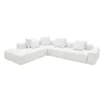 [James Lane] Riley Linen Pure White Modular Sofa - Arm, 2x Armless, Corner, Left Terminal