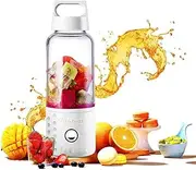 Portable Blender, Smoothie Blender USB Juicer Cup, 17oz Fruit Mixing Machine with 4000mAh Rechargeable Batteries, Detachable C