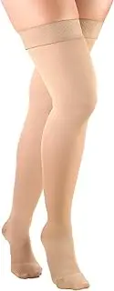 Truform Women's Thigh High, Open Toe Compression Stockings