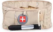Decompression Back Belt -Support Belt Pain Relief for Men & Women Lower Back (Khaki)