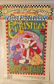 NIB Vintage Mary Engelbreit 1990 iron on Give Your Heart Christmas whimsy Santa