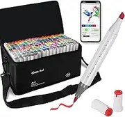 168 Colors Alcohol Brush Markers with Free App,Dual Brush & Chisel Tips Art Markers for Adults and Kids, Alcohol Based Markers Dual Tips for Sketching, Drawing，Painting
