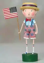 ESC & Co "Sammie's Stars & Stripes" Folk Art figurine, Lori Mitchell #17283, NIB