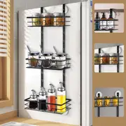 3-tier Bath Over Door Hanging Shower Caddy Adjustable Basket Holder Black