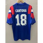 1992 年法國 CANTONA 頂級品質家居復古足球球衣定制 T 恤