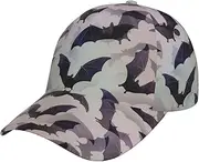 [pvinnk] Halloween Bats Grey Print Stylish Hat Headwear Hat Baseball Cap Adjustable Snapback Hat for Men and Women, Black, One Size