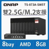 在飛比找momo購物網優惠-【QNAP 威聯通】TS-873A-SW5T 8-Bay N