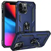 For iPhone 14 Pro Case, Protective Shockproof TPU/PC Cover, Ring Holder, Blue