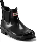 HUNTER W ORG CHELSEA GLOSS Rain Boots Black New