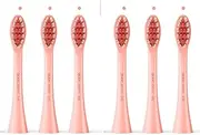 Wagner Switzerland Brush Heads Pink for Jubilee and Whiten+ Editions. 6pcs, 3-Medium and 3-Soft. (Pink)