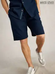 White Stuff Blue Rib Jersey 100% Cotton Shorts (H15789) | $81