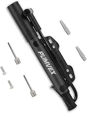 PUMVEX Mini Bike Pump, Bicycle Pump 120 PSI Portable Manual Pedal Dual Use, Aluminum Alloy Inflator Suitable for Presta/Schrader Valve, Suitable for Road/Mountain/BMX Bike Tires