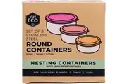 Stainless Steel Round Containers Rise Leak Resistant, Set of 3 - 150/280/500mL