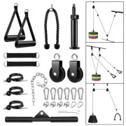 27Pcs Fitness Pulley System Gym LAT Pulldown Attachments Squat Rack Dual H7R9