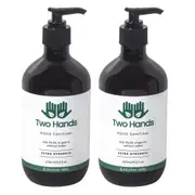 2x Two Hands 500ml Antibacterial Hand Sanitiser Gel w/ Pump Bottle Alcohol Based
