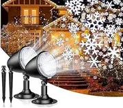2 Pack Christmas Snowfall Projector Lights, Indoor Outdoor Waterproof LED Snowfall Projection Lamp for Christmas Halloween Party Wedding Home Garden Decoration/254