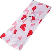 [FOMIYES] Heart Print Yoga Headbands for Women Soft Elastic Nonslip Workout Bands Absorbent Sweatbands for Gym Running Fitness Activities Fashionable Design Comfortable Fit