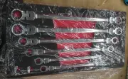 BULLTOOLS 6-Piece Flex-Head Extra Long Ratcheting Wrenches Double Box End Chr
