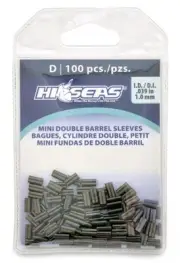 Hi-Seas Mini Double Barrel Copper Crimp Sleeves, 1.0 Millimeter Inside Diameter