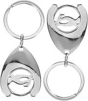 [COLLBATH] 2pcs Metal Key Rings for Supermarket Trolleys Durable Shopping Cart Tokens Easy Insert Pull Design Unique Keychain for Keys Bags