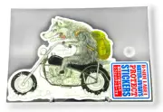 Wolf Sticker Cute Baby Riding Motorcycle Quirky Japan B-Side Label