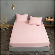 [PacuM] Queen Sheets 1pc Black Color Fitted Sheet Single/Queen/King Drap de lit Bed Sheet Sets Solid Double Bed Sheets (no Pillowcase) Queen Sheet Set (Color : Fense, Size : China)