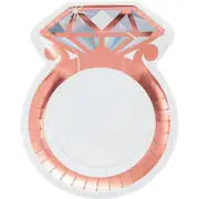 Bling Diamond Ring Large Paper Plates (Pack of 8)