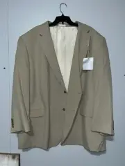 NWT Geoffrey Beene 100% Silk Tan Sports Coat Size 58R (A14)
