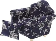 Abaodam Dollhouse Miniatures 1:12 Scale Mini Couch Set Dollhouse Sofa Floral Pattern Decorative and Playful Furniture