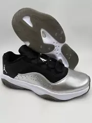 NIKE WOMEN AIR JORDAN 11 CMFT LOW BLACK-SILVER-WHITE DV2629-001 Size 7