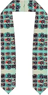 [SKKNT] Retro Cool Camera Collection Print Graduation Shawl Stole For Academic Commencements Honor Sash Congratulations Gift