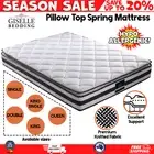 Pillow Top Mattress Medium Firm 21cm Bonnell Spring Foam Bed Single Double Queen