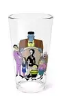 Addams Family Pint Glass, 16oz - Hanna-Barbera Cartoon - Morticia, Gomez, Lurch