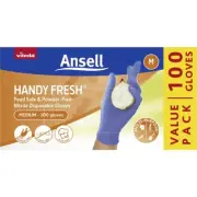 Vileda Ansell Handy Fresh Nitrile Disposable Gloves 100 Pack, Medium Or Large