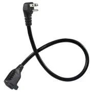 Flat Wall Plug Short Grounded Extension Cord - 1.5FT Black Flat Plug Short 2