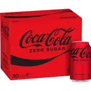 Coca-Cola Zero Sugar Soft Drink Multipack Cans 375mL x 30 pack