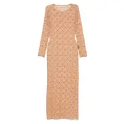 [Marine Serre] Marine Serre Moonogram Mesh Dress XS NEUTRALS
