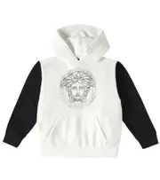 [Versace Kids] Versace Kids Medusa cotton jersey hoodie Y 14 white