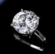 5.50Ct Solitaire Real Moissanite Ring In 925 Sterling Silver With GRA Certificat